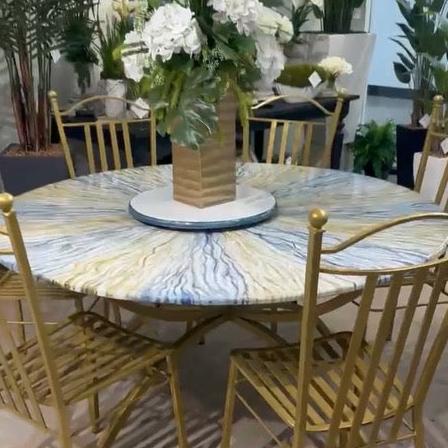 60” Round Sweet Starburst W/ Lazy Susan and Base