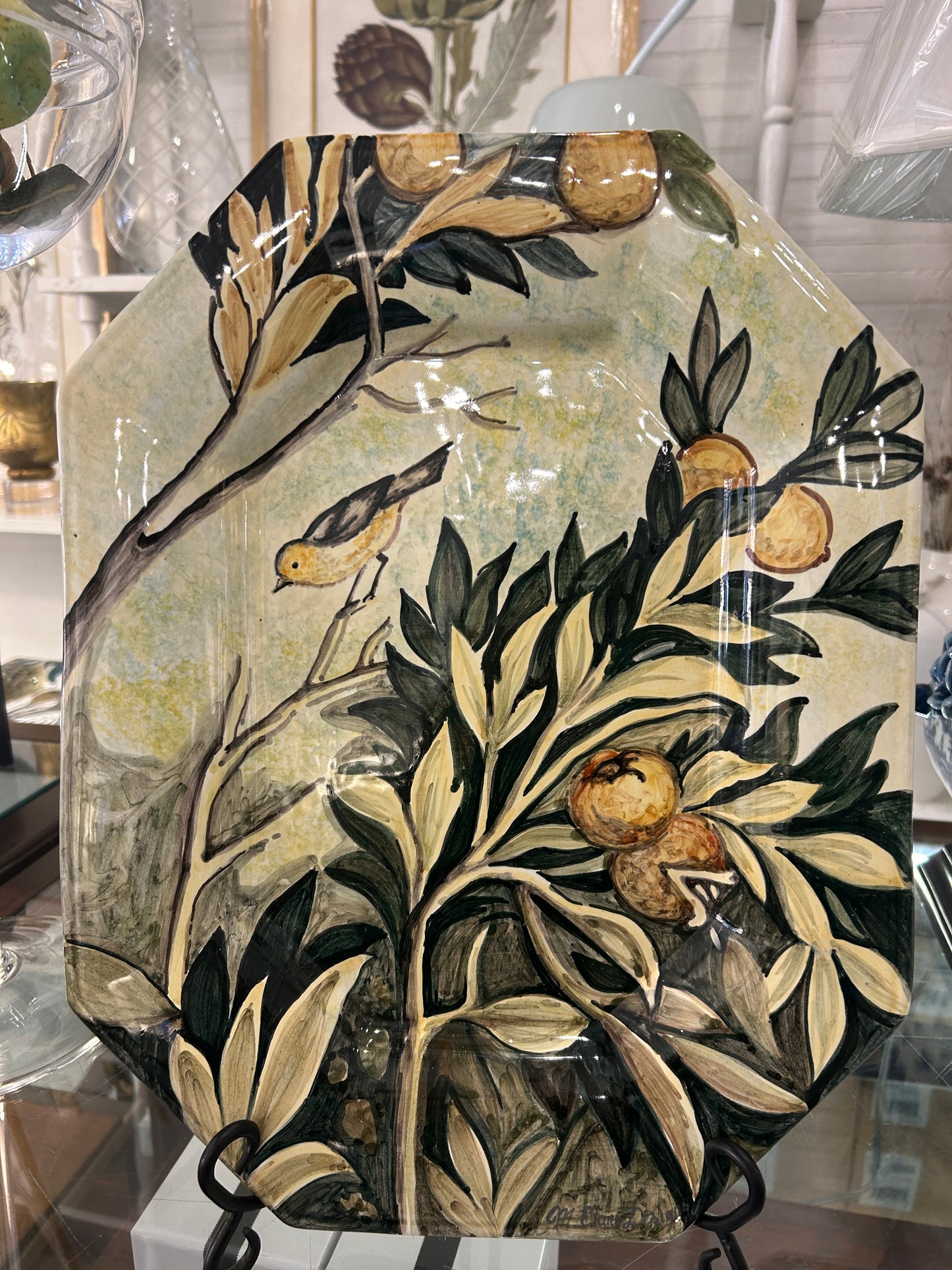 16" x 12" Bird Octagon Platter